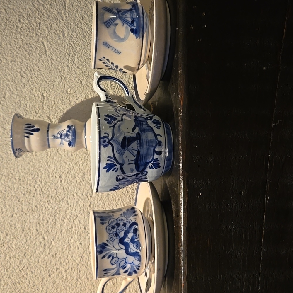 Delft Teacup & Candlestick Bundle